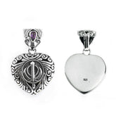 SP-5593-AM Sterling Silver Pendant With Amethyst Q. Jewelry Bali Designs Inc